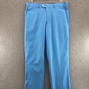 Salvatore Exte Dress Pants Mens 34 Florence Modern Blue Straight Trousers Formal